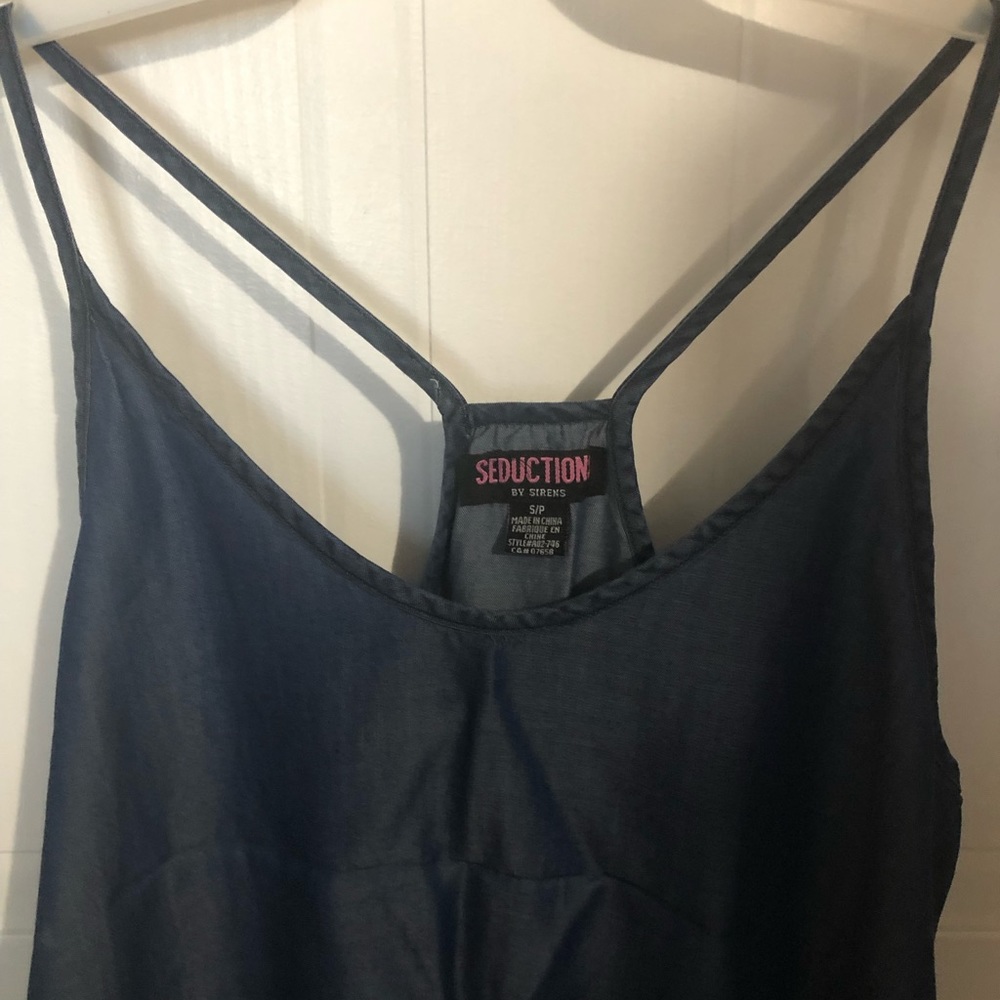Sleeveless denim blouse